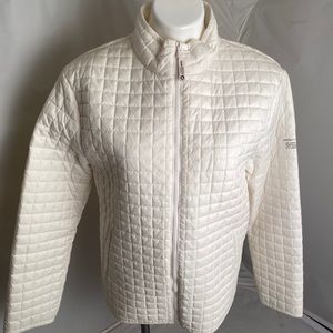DKNY Active Y2K white quilted lightweight full zip jacket L